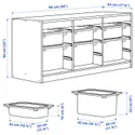 IKEA TROFAST, стеллаж для мусорных контейнеров, белый белый/серый, 99x44x56 см 895.744.67 фото thumb №5