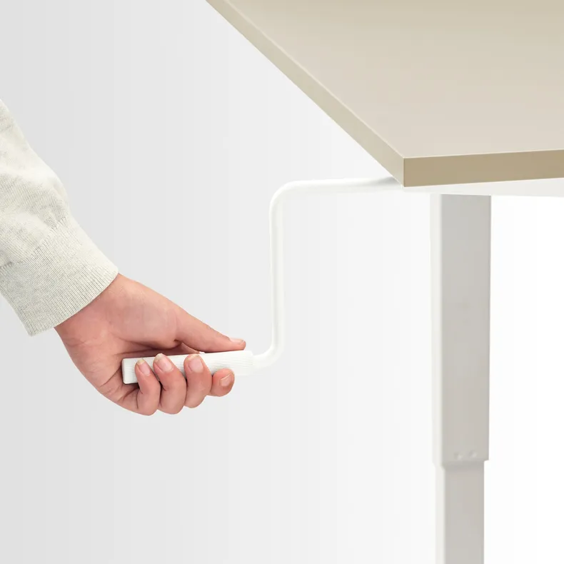 IKEA TROTTEN ТРОТТЕН, стіл регульований, бежевий / білий, 160x80 см 294.341.30 фото №4
