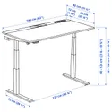 IKEA MITTZON МІТТЗОН, стіл регульований, електричний горіх / білий, 160x80 см 295.303.44 фото thumb №8