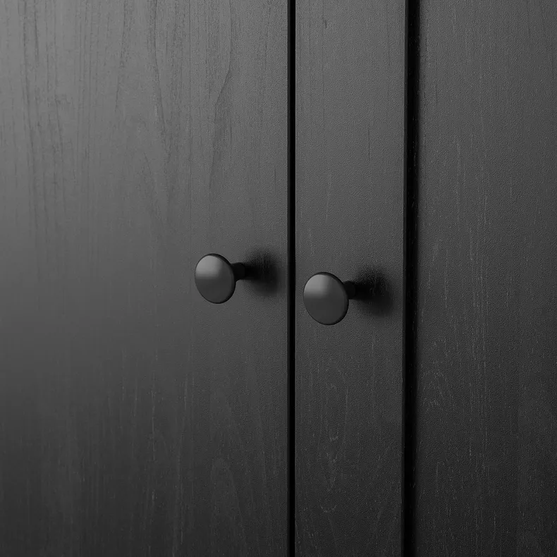 IKEA RAKKESTAD РАККЕСТАД, гардероб 3-дверный, черно-коричневый, 117x176 см 704.537.62 фото №3