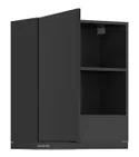 BRW Верхний кухонный шкаф Sole L6 60 см с вытяжкой слева черный матовый, черный/черный матовый FM_GOO_60/68_L_FL_BRW-CA/CAM/CA фото thumb №3