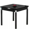 Обідній стіл розкладний HALMAR KENT 80-130x80 см чорний, пофарбована сталь фото thumb №2