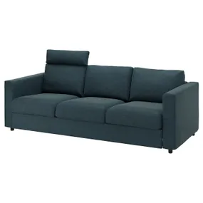 IKEA VIMLE ВІМЛЕ, 3-місний диван, з підголовником / темно-синій 094.411.60 фото