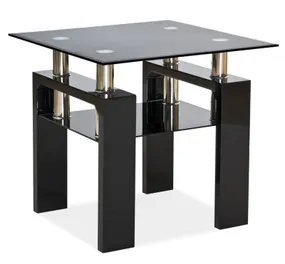 Журнальний стіл SIGNAL LISA D, чорний лак, 60x60 фото