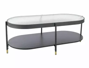Журнальний столик скляний SIGNAL LAGUNA B, 110х50 см, матовий чорний / прозорий фото