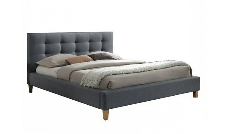 Кровать двуспальная SIGNAL TEXAS, ткань - серый, 180x200 фото №1