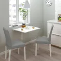 IKEA NORBERG НОРБЕРГ / KÄTTIL КЕТТІЛЬ, стіл+2 стільці, білий / КНІСА світло-сірий, 74 см 594.287.69 фото thumb №2