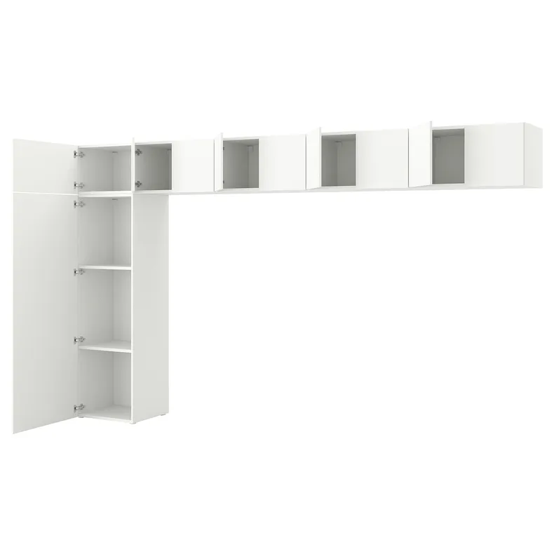 IKEA PLATSA ПЛАТСА, гардеробна шафа, 10дверцят, ФОННЕС білий, 380x42x221 см 293.045.86 фото №1