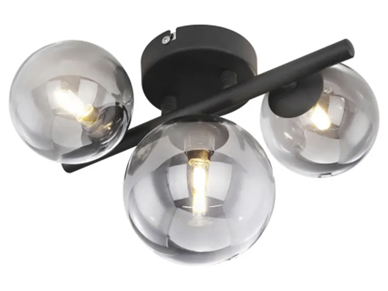 BRW Jonda 3-точечный потолочный светильник металл-стекло серебристо-черный 073424 фото №1