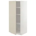IKEA METOD МЕТОД, высокий шкаф с полками, белый / гавсторпский бежевый, 60x60x140 см 294.676.58 фото thumb №1