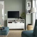 IKEA BESTÅ БЕСТО, тумба для телевізора з дверцятами, білий / Лаксвікен / Стуббарп білий, 120x42x74 см 194.204.78 фото thumb №2