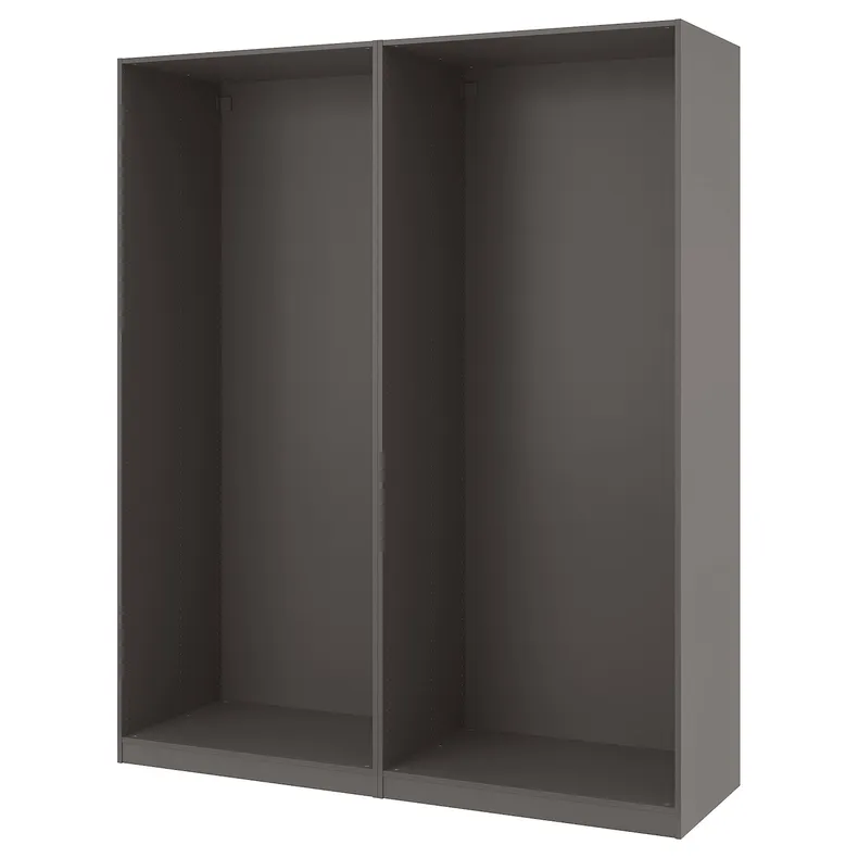 IKEA PAX ПАКС, 2 каркаси гардероба, темно-сірий, 200x58x236 см 794.321.81 фото №1
