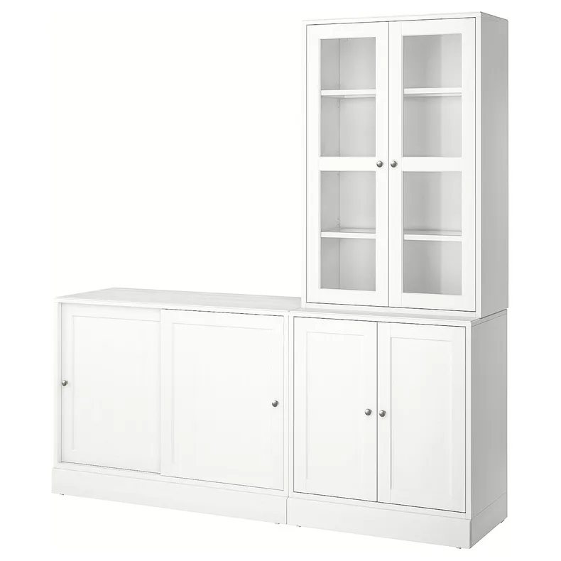 IKEA HAVSTA ХАВСТА, комбінація для зберіг з розсув двер, білий, 202x47x212 см 395.348.36 фото №1