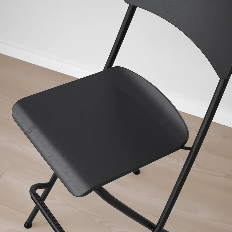 IKEA FRANKLIN ФРАНКЛІН, барний стілець зі спинкою, складан, чорний / чорний, 63 см 504.064.65 фото №8