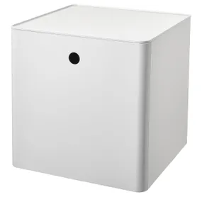 IKEA KUGGIS КУГГІС, коробка для зберігання з кришкою, білий, 32x32x32 см 005.268.75 фото