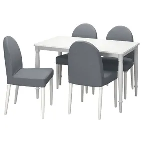 IKEA DANDERYD ДАНДЕРЮД / DANDERYD ДАНДЕРЮД, стіл+4 стільці, білий / сірий, 130 см 995.442.48 фото