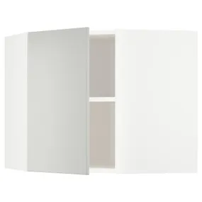 IKEA METOD МЕТОД, угловой навесной шкаф с полками, белый / светло-серый, 68x60 см 395.393.39 фото