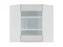 BRW Кутова кухонна шафа 60 см одинарна з вітриною права світло-сірий глянець, альпійський білий/світло-сірий глянець FH_GNWU_60/72_PV-BAL/XRAL7047 фото