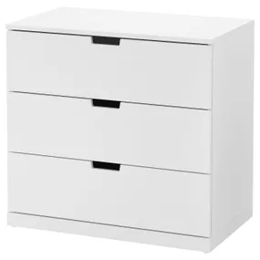 IKEA NORDLI НОРДЛІ, комод із 3 шухлядами, білий, 80x76 см 692.394.95 фото