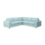 IKEA VIMLE ВІМЛЕ, кутовий диван, 4-місний, з широкими підлокітниками / САКСЕМАРА світло-синій 294.017.90 фото
