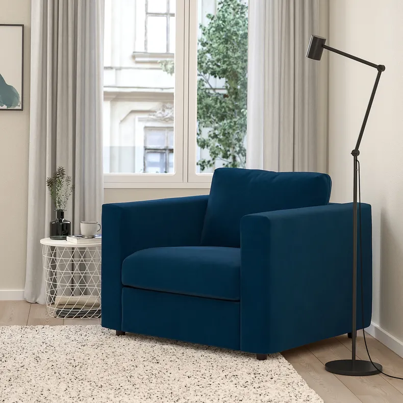 IKEA VIMLE ВІМЛЕ, крісло, Джупард темно-зелено-синій 294.771.29 фото №2
