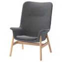 IKEA VEDBO ВЕДБУ, кресло c высокой спинкой, Темно-серый с пушечным напылением 805.522.24 фото thumb №1