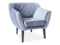 Кресло мягкое бархатное SIGNAL KARO 1 Velvet, Bluvel 14 - серый / венге фото thumb №1