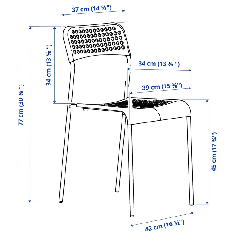 IKEA ADDE АДДЕ, стілець, чорний 902.142.85 фото №10