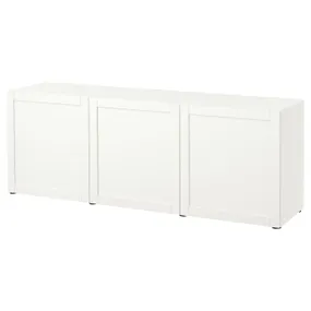 IKEA BESTÅ БЕСТО, комбинация для хранения с дверцами, белый / Ханвикен белый, 180x42x65 см 393.250.03 фото