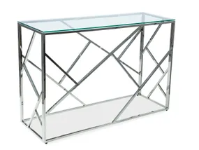 Журнальний стіл SIGNAL ESCADA C, прозорий / хромований, 40x120 см фото