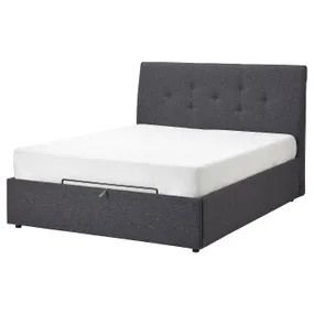 IKEA IDANÄS ІДАНЕС, ліжко з підіймальн механізм і оббив, Gunnared темно-сірий, 160x200 см 104.589.70 фото