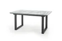 Обідній стіл розкладний HALMAR MARLEY 160-200x90 см, стільниця - білий мармур / попелясто-сірий, ніжки - чорні фото thumb №2