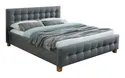 Кровать двуспальная SIGNAL BARCELONA, ткань - серый, 160x200 см фото thumb №1