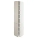 IKEA METOD МЕТОД, высокий шкаф с полками / 2 дверцы, белый / Стенсунд бежевый, 40x60x220 см 294.695.82 фото thumb №1