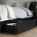 IKEA MALM МАЛЬМ, каркас кровати+2 кроватных ящика, черно-коричневый / Леирсунд, 140x200 см 991.763.21 фото thumb №7