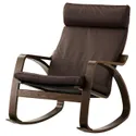IKEA POÄNG ПОЭНГ, кресло-качалка, коричневый / грязный темно-коричневый 494.293.02 фото thumb №1