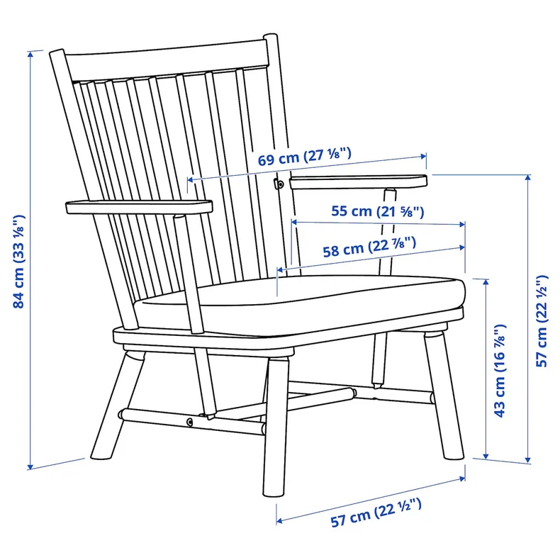 IKEA PERSBOL ПЕРСБОЛ, кресло, коричневый / красный / бежевый / серый 705.259.19 фото №7