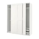 IKEA PAX ПАКС / GRIMO ГРИМО, гардероб, комбинация, белый / белый, 200x66x236 см 994.329.72 фото thumb №1