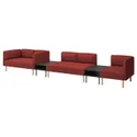 IKEA LILLEHEM ЛИЛЛЕХЕМ, 5-м модульный диван со столиком, Окрашенное в коричнево-красный цвет дерево 395.697.41 фото thumb №1