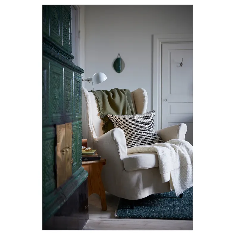 IKEA STRANDMON СТРАНДМОН, чохол крісла з підголівником, РІСАНЕ натуральний 505.118.43 фото №3