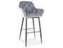 Барный бархатный стул SIGNAL CHERRY H-1 Velvet, Bluvel 14 - серый фото