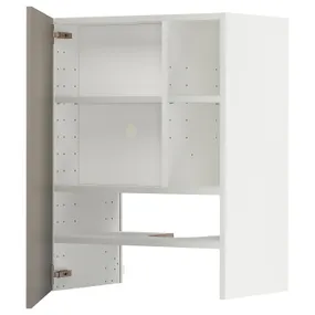 IKEA METOD МЕТОД, настінн шаф д / витяжки з полиц / дверц, білий / стенсундський бежевий, 60x80 см 395.044.67 фото