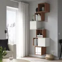 IKEA EKET ЭКЕТ, комбинация настенных шкафов, орех / белый, 80x35x210 см 494.903.23 фото thumb №2