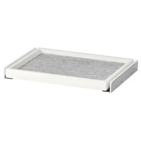 IKEA KOMPLEMENT КОМПЛЕМЕНТ, Висувний лоток з килимком, білий / світло-сірий, 50x35 см 695.549.60 фото