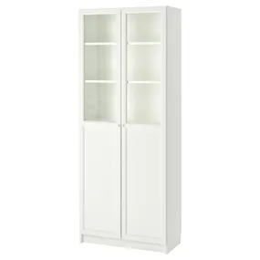 IKEA BILLY БИЛЛИ, стеллаж / панельные / стеклянные двери, белый, 80x42x202 см 693.988.37 фото