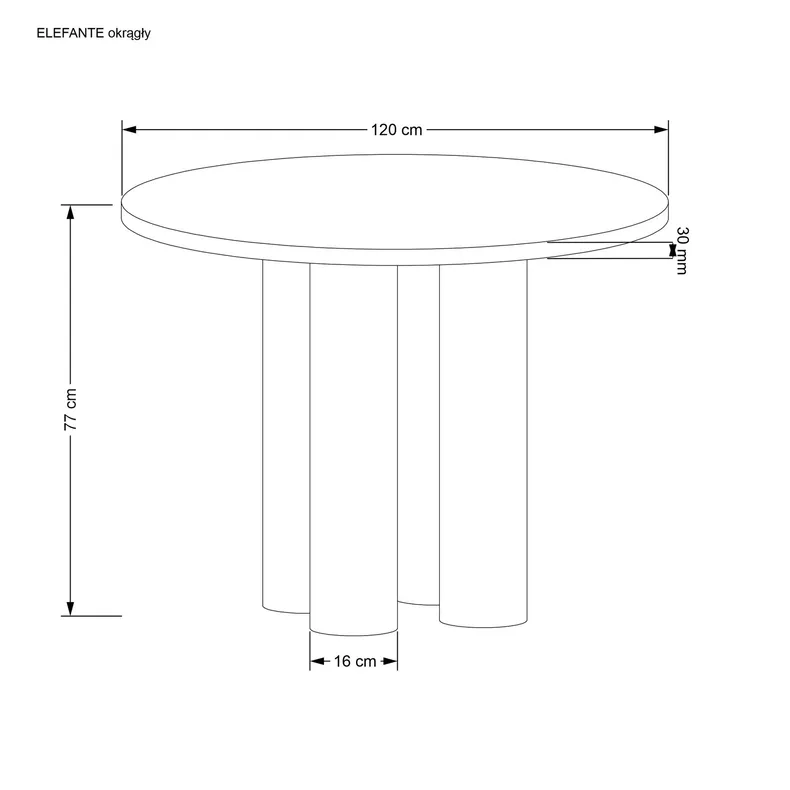 Круглий стіл HALMAR ELEFANTE 120x120 см дуб натуральний фото №14