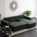 Угловой диван универсальный MEBEL ELITE ALEX, 262 см, ткань: зеленый фото thumb №8