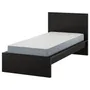 IKEA MALM МАЛЬМ, каркас ліжка з матрацом, чорний / коричневий / Vesteröy середня твердість, 90x200 см 995.443.71 фото