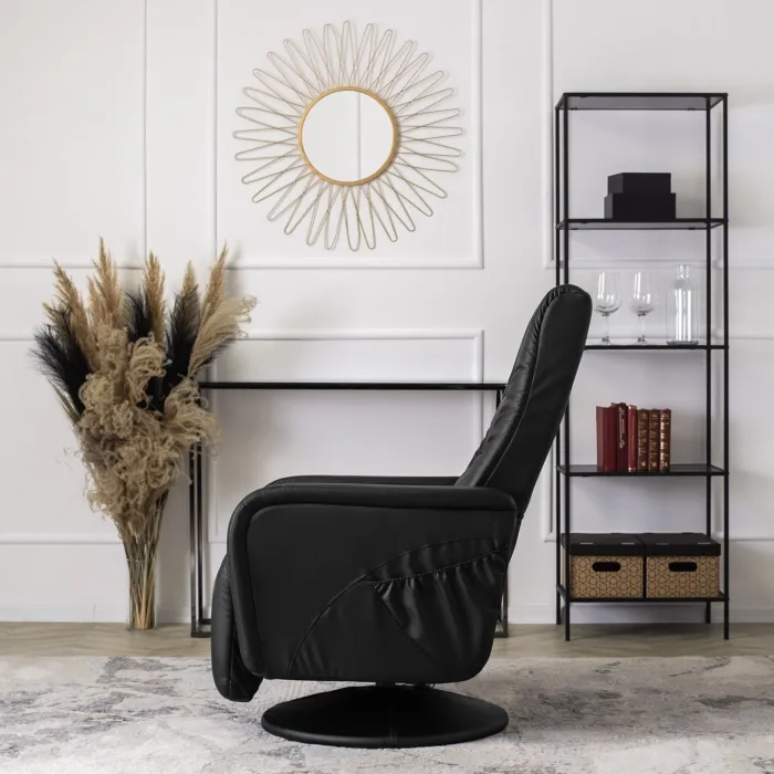 Поворотное массажное кресло MEBEL ELITE SPIKE, экокожа: черный фото №4