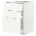 IKEA METOD МЕТОД / MAXIMERA МАКСИМЕРА, напольный шкаф с 3 ящиками, белый / Вальстена белый, 60x60 см 495.072.10 фото thumb №1